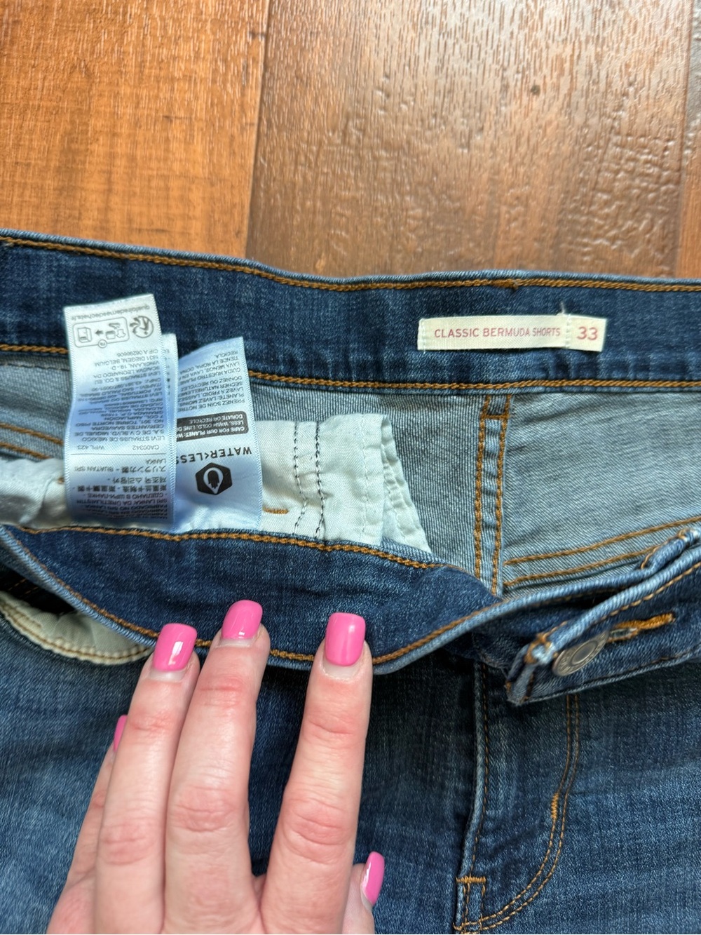 Women’s Blue Denim Jean Shorts - Picture 3 of 4